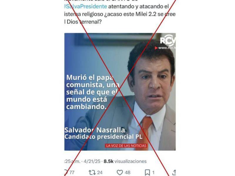 Captura de pantalla a una publicación de X hecha el 22 de abril de 2025.