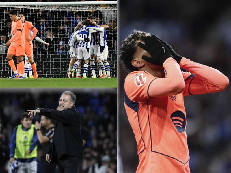 En imágenes la dolorosa derrota que sufrió el Barcelona (2-1) contra la Real Sociedad en Anoeta por la jornada 20 de la Liga Española 2025-26.