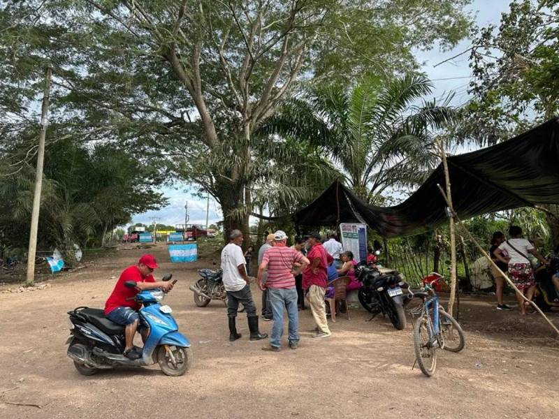 Un plantón de campesinos en Quebrada de Arena (Honduras).