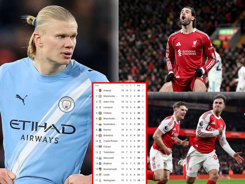 Así marcha la tabla de posiciones de la Premier League tras cerrarse la primera vuelta de la temporada 2025-26.