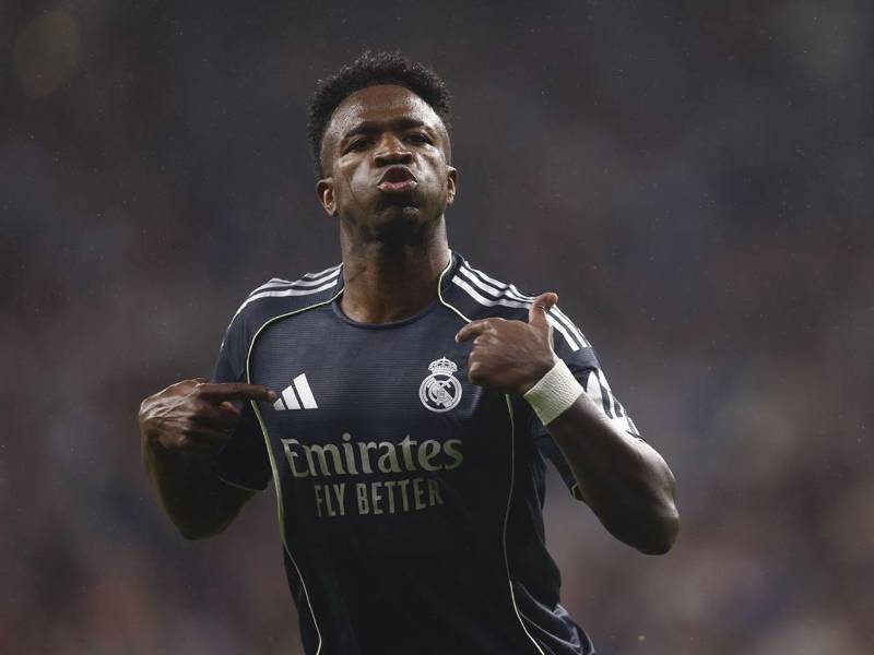 Vinicius celebrando uno de sus golazos en el triunfo contra el Espanyol.