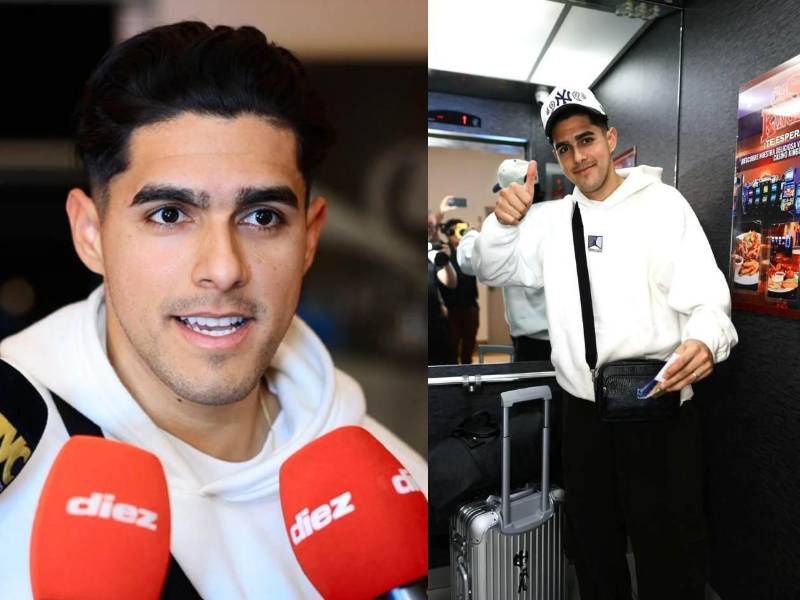 Luis Palma en su llegada a Nicaragua para sumarse a la Selección de Honduras este martes.