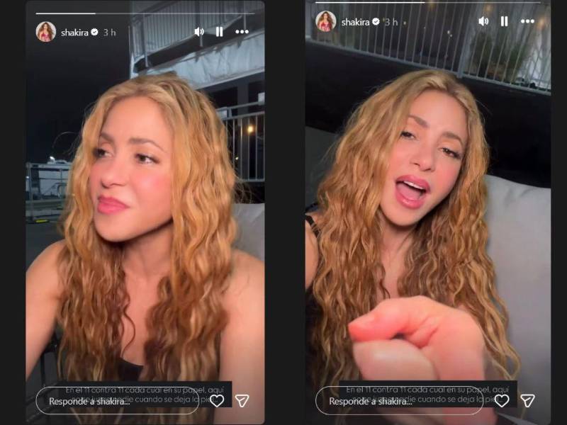 Captura del video de la historia de su cuenta de Instagram donde Shakira comparte fragmentos de la canción: Aquí estamos por ti, para verte llegar.