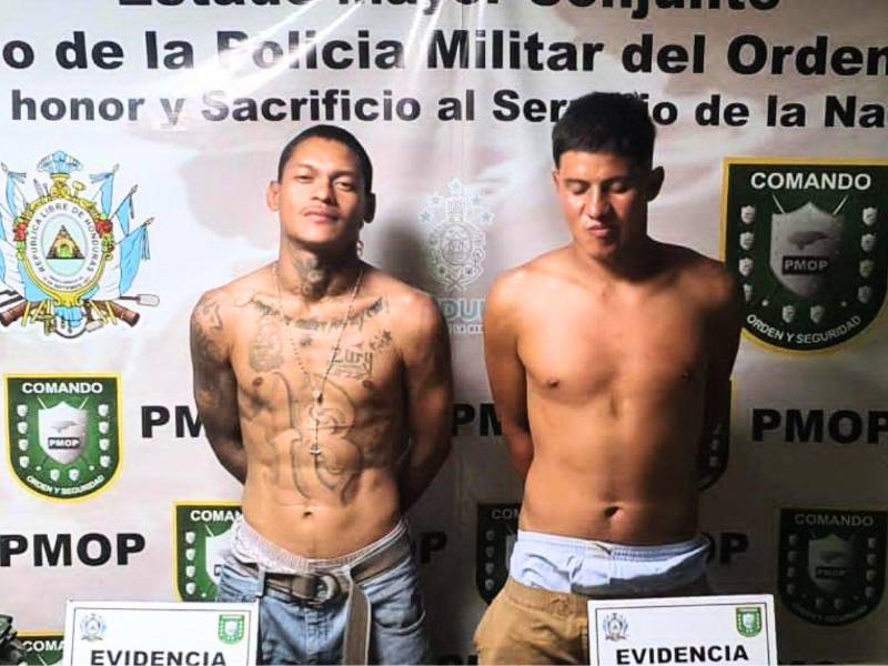 Los detenidos por la Policía Militar presentados en Tegucigalpa.