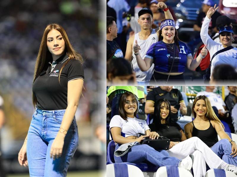 Las hermosas chicas hondureñas y nicaragüenses que adornan el partido entre Nicaragua y Honduras en el estadio Nacional de Fútbol de Managua.