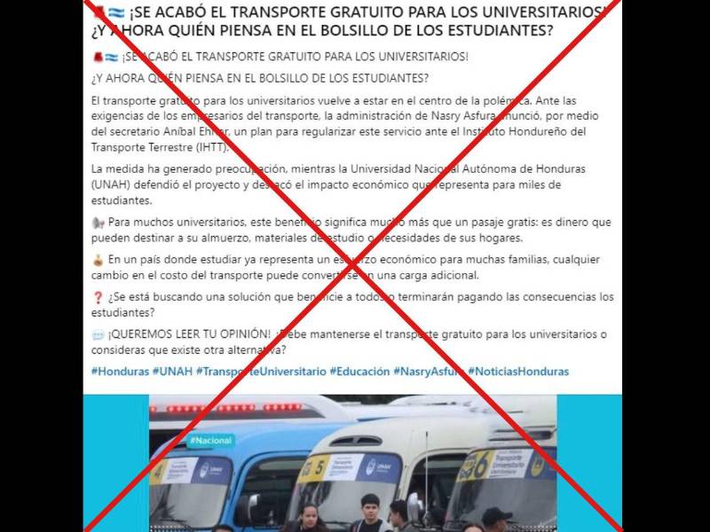 Captura de pantalla a una publicación de Facebook, hecha el 22 de septiembre
