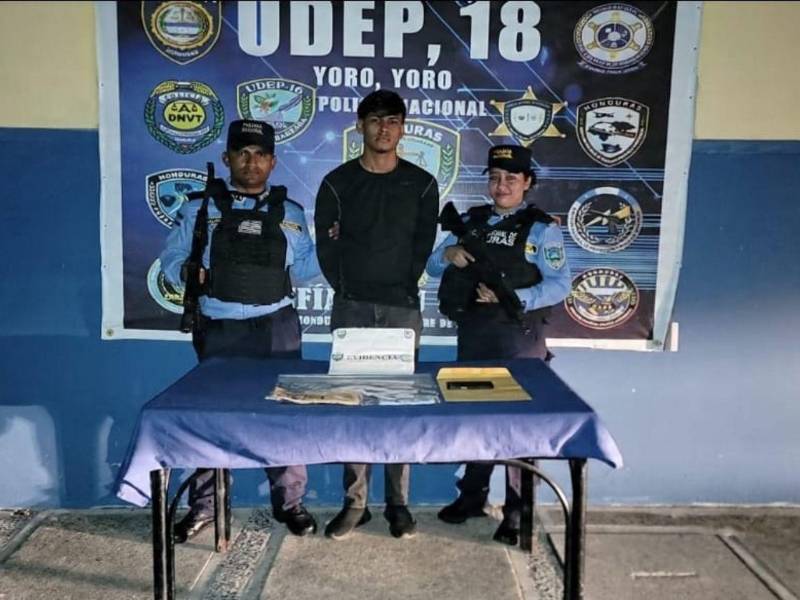 Gerson Gabriel Cálix Pérez fue detenido en la aldea San Diego.
