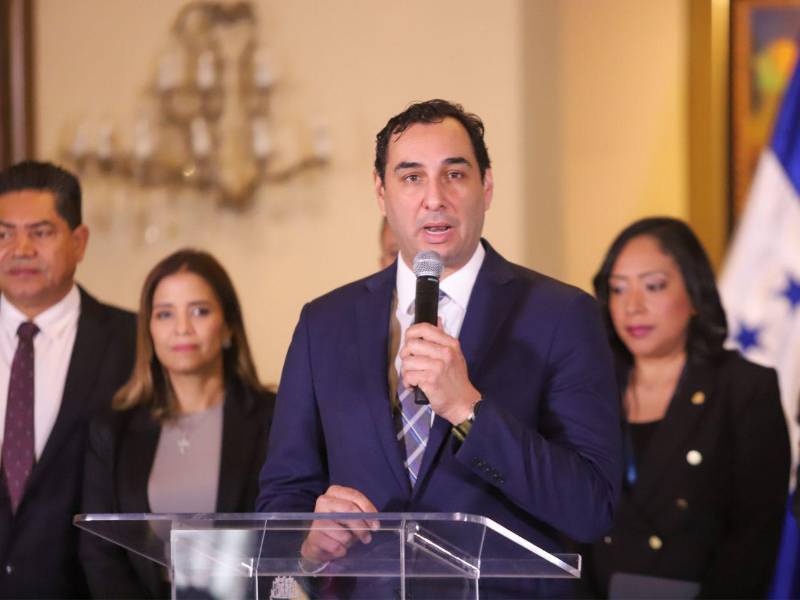 Guillermo Panting, gerente de la Enee, durante una conferencia de prensa en Casa Presidencial.