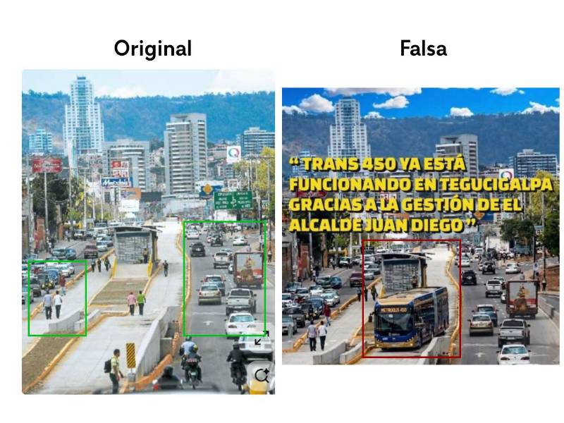 Captura de pantalla a la imagen original y la imagen manipulada.