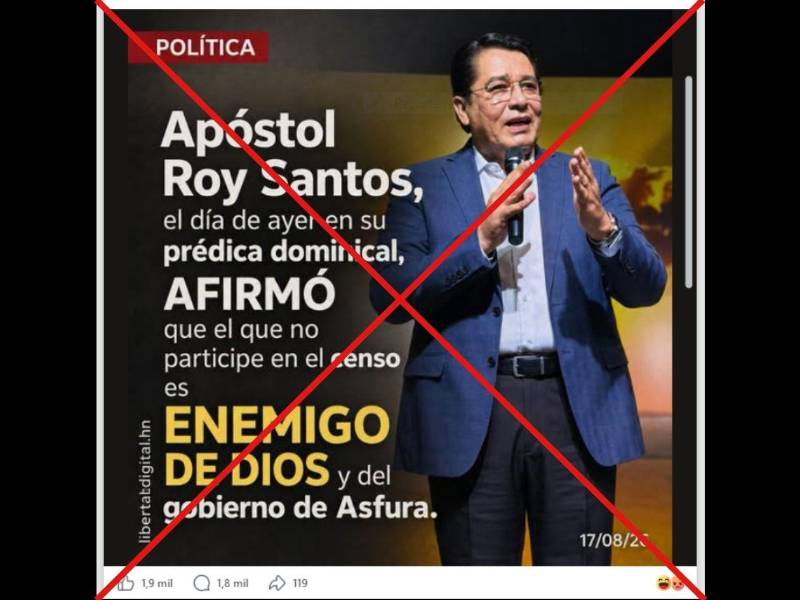 Captura de pantalla a una publicación de Facebook hecha el 19 de agosto de 2026.