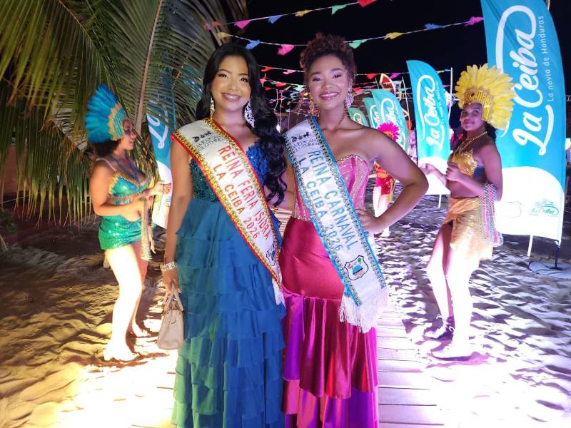 Kimberly Rosales, reina de la Feria Isidra y Destereen Gonzáles, reina del Carnaval, invitaron a visitar La Ceiba, durante su fiesta carnavalesca.