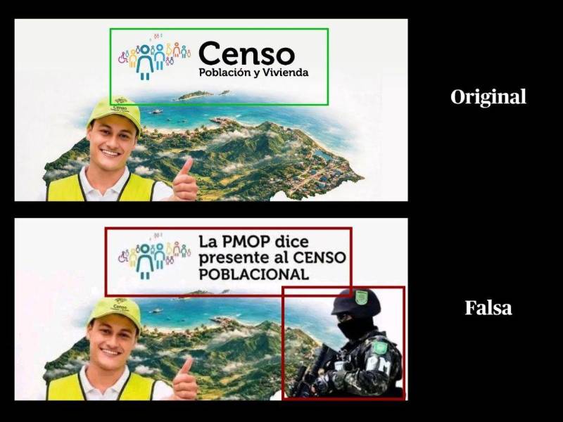 Inconsistencias detectadas por LA PRENSA Verifica durante un análisis visual entre el contenido falso y uno verídico.