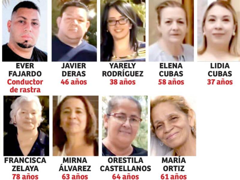 Las víctimas del accidente.