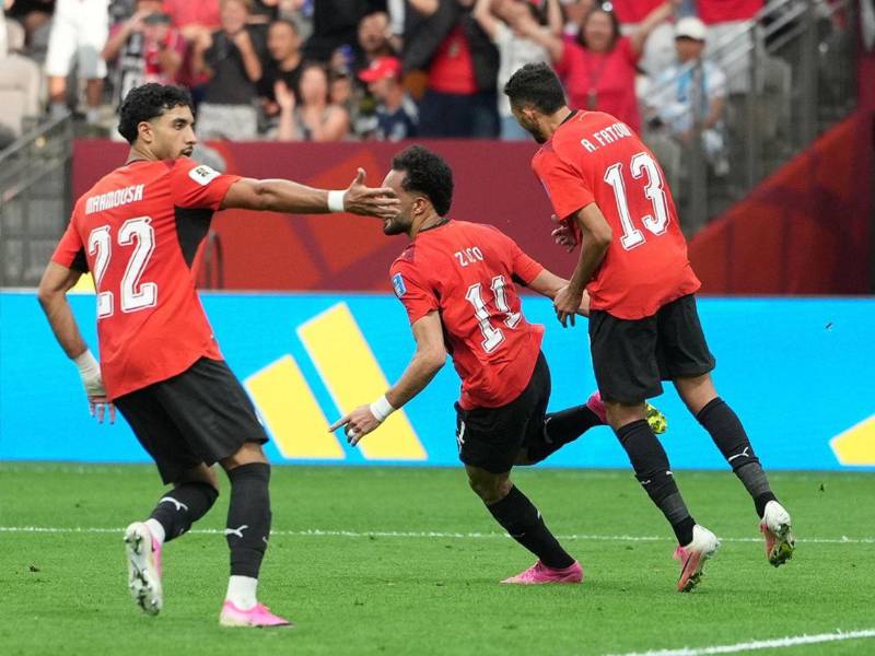 Jugadores de Egipto celebrando uno de los goles ante Nueva Zelanda en el Mundial 2026.