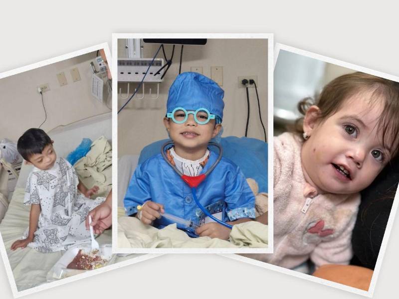 Los rostros de tres niños operados del corazón en el IHSS, donde la jornada quirúrgica comenzó ayer y se extenderá durante toda la semana. Otros ocho menores aún esperan su turno para someterse a la cirugía en esta semana.