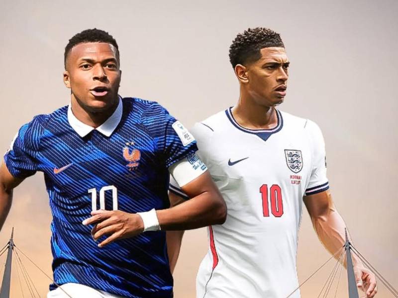 Mbappé por Francia y Bellingham de Inglaterra, figuras de ambas selecciones que se verán las caras.
