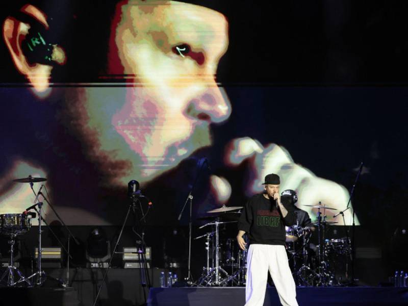 El cantante puertorriqueño Residente en el Zócalo.