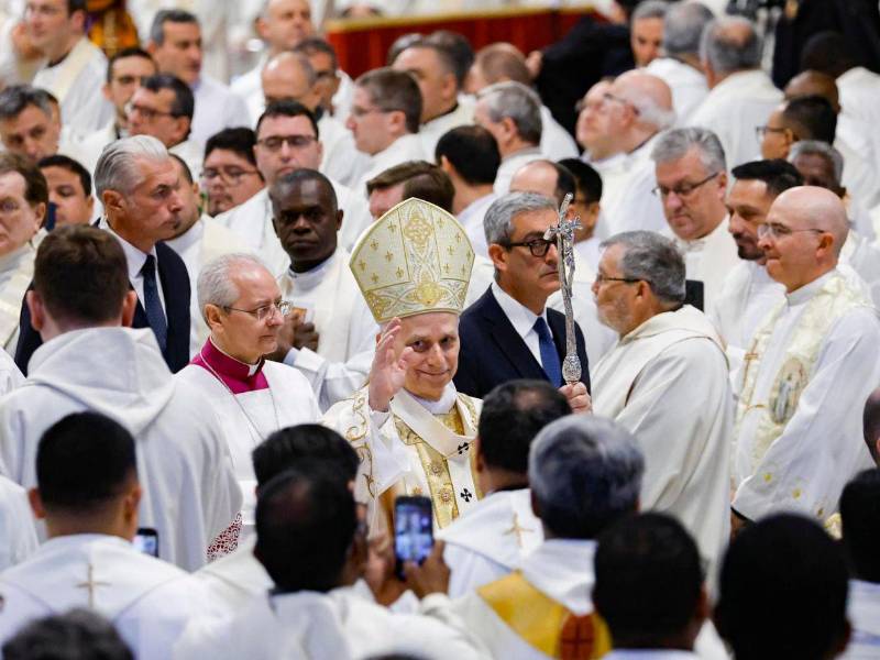 El papa León XIV durante la celebración de una misa en Roma.