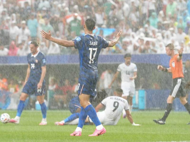El partido entre Francia e Irak se ha suspendido por tormenta eléctrica en Filadelfia.