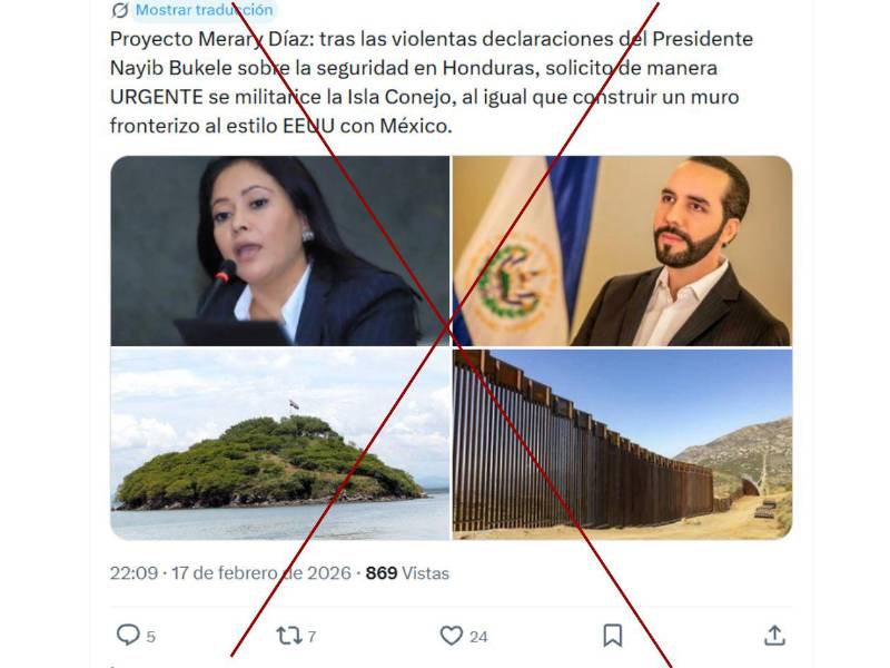 Captura de pantalla a una publicación de X hecha el 18 de febrero de 2026.