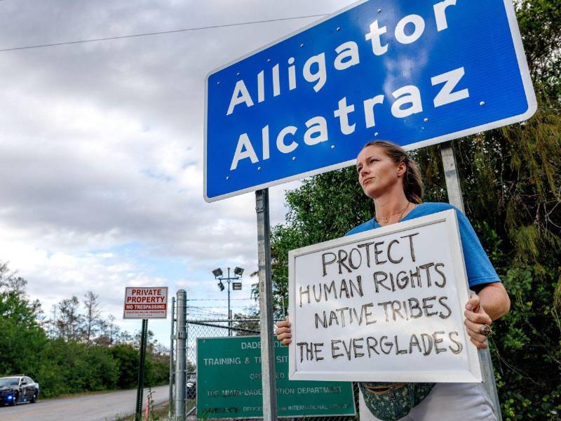 Centro de detención 'Alligator Alcatraz' en Florida.