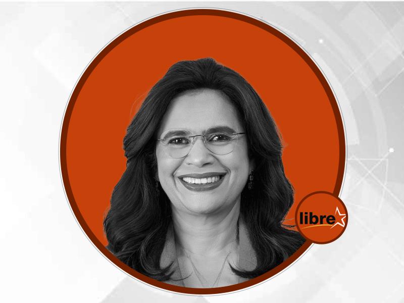 Rixi Moncada es la candidata a la presidencia por el partido oficialista, Libre.