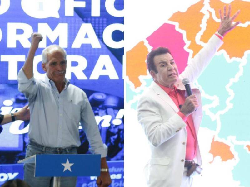 Nasry y Nasralla en actividad en los búnkeres del Partido Nacional y del Partido Liberal.