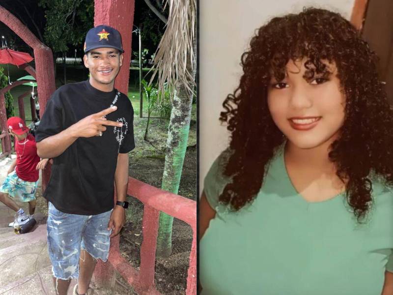 Fotos en vida de Andy Yahir Mejía Guifarro y Litxi Maeli Zelaya Munguía, los dos jóvenes que murieron en un accidente vial de Juticalpa, Olancho.
