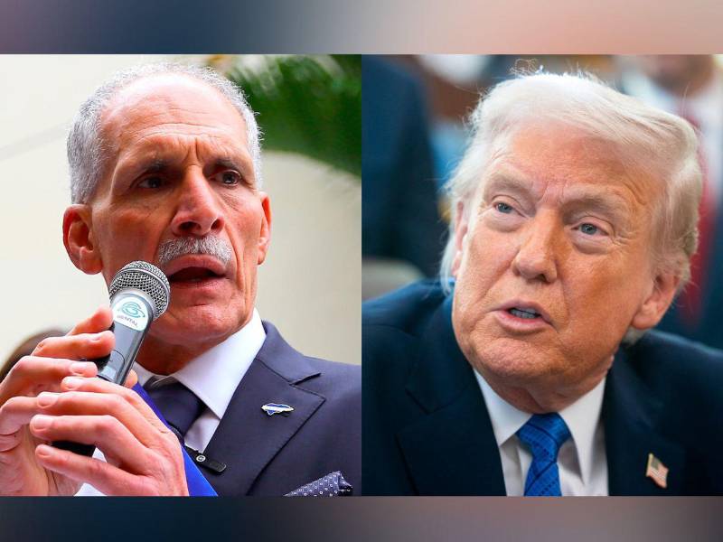 Combo de fotografías de archivo que muestra al presidente de Honduras, Nasry 'Tito' Asfura (i), y a su homólogo de Estados Unidos, Donald Trump.