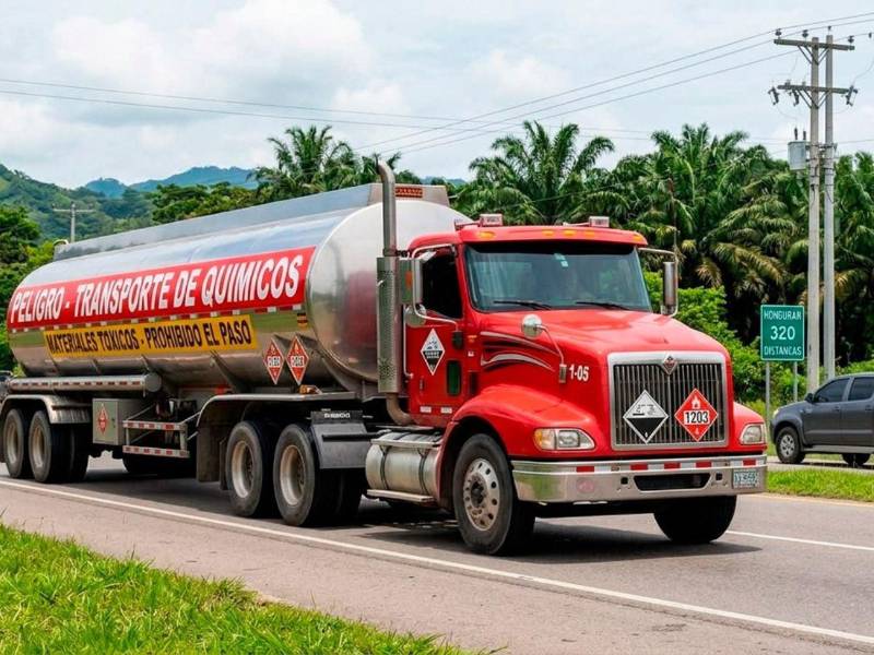 El IHTT anunció que junto a Vialidad reforzará controles y endurecerá la supervisión sobre empresas que transportan químicos potentes. Trasladan sustancias peligrosas como gases inflamables, químicos corrosivos, ácidos, tóxicos o explosivos sin controles estrictos de seguridad. Foto de un camión bien rotulado.