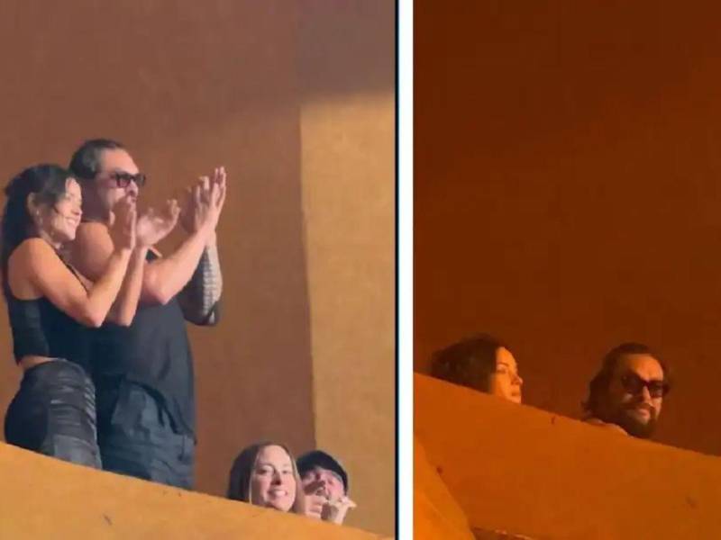 Adria Arjona y Jason Momoa en el concierto de Ricardo Arjona.