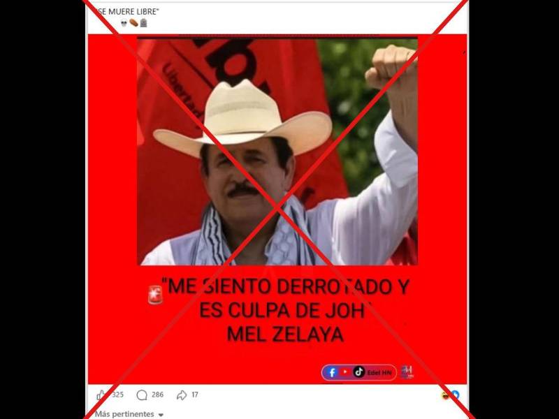 Captura de pantalla a una publicación de Facebook hecha el 29 de abril de 2026.