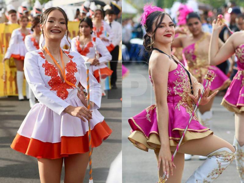 Con sus vistosos trajes y coordinadas coreografías, bellas palillonas pusieron color y ritmo a los desfiles 2026 por los 205 años de Independencia de Honduras.
