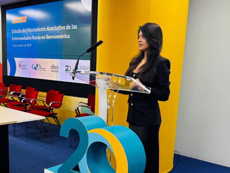 Sofía Cruza Betanco, directora ejecutiva de la Fundación Hondureña para la Salud Hepática (Funhepa), en la Cumbre Iberoamericana de Enfermedades Raras, celebrada el 21 de octubre en el Ministerio de Sanidad de España.