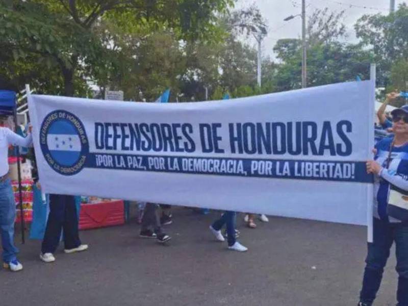 Imagen de archivo de una marcha organizada por la Plataforma Defensores de Honduras.