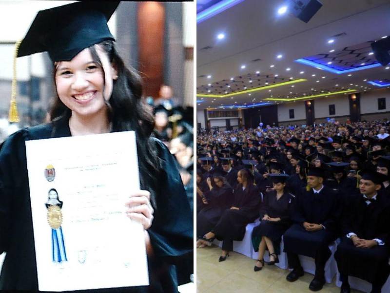 Los más de 300 graduados orgullosos de su triunfo. Sarah Sofía Cruz Martínez se graduó de licenciada en Química Industrial.
