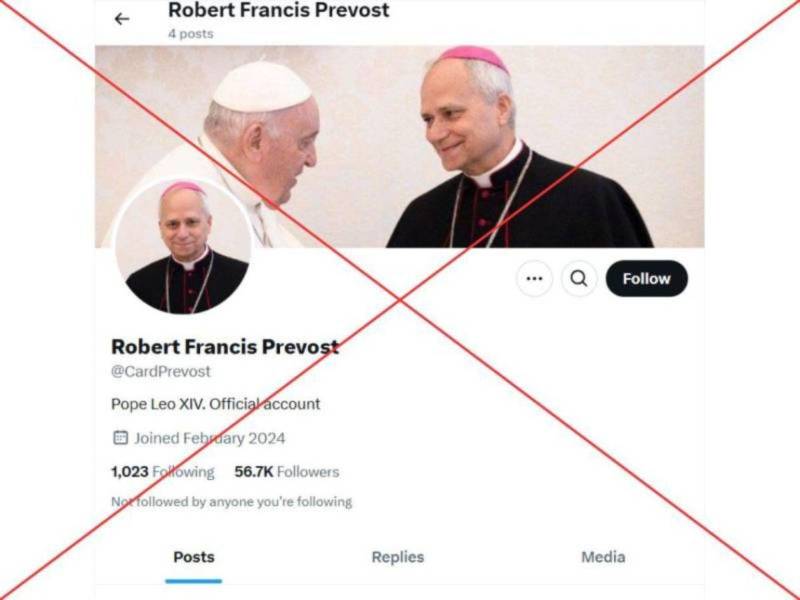 Captura de pantalla a una cuenta de X hecha el 8 de mayo de 2025.