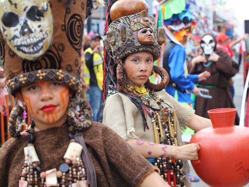 Decenas de comparsas participaron en el desfile de carrozas.