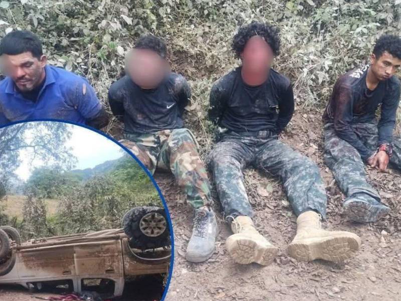 Imagen de los cuatro detenidos por el secuestro de Denis Córdova.