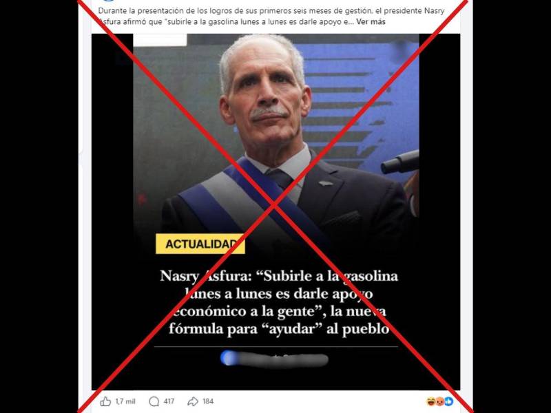 Captura de pantalla a una publicación de Facebook hecha el 4 de agosto de 2026.