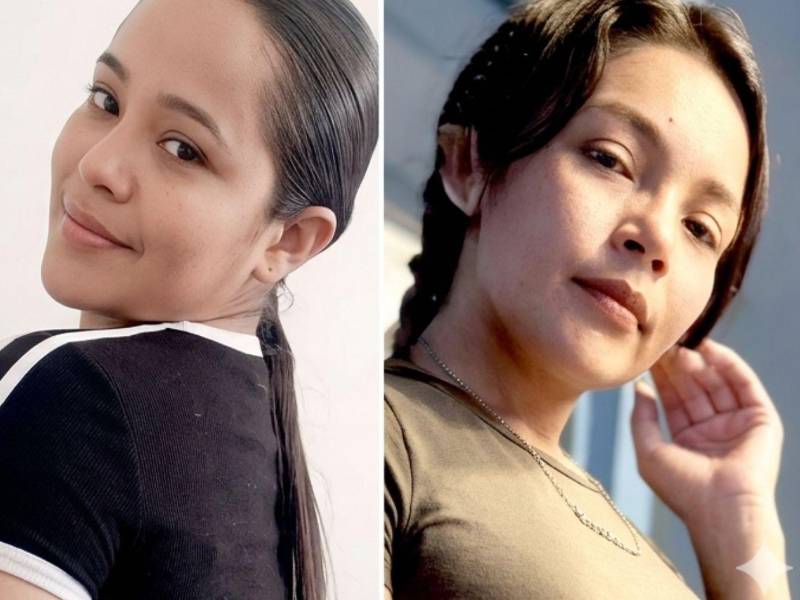 Foto en vida de Angie Yánez López asesinada en Catacamas, y Jessy Carolina Maldonado en Roatán.
