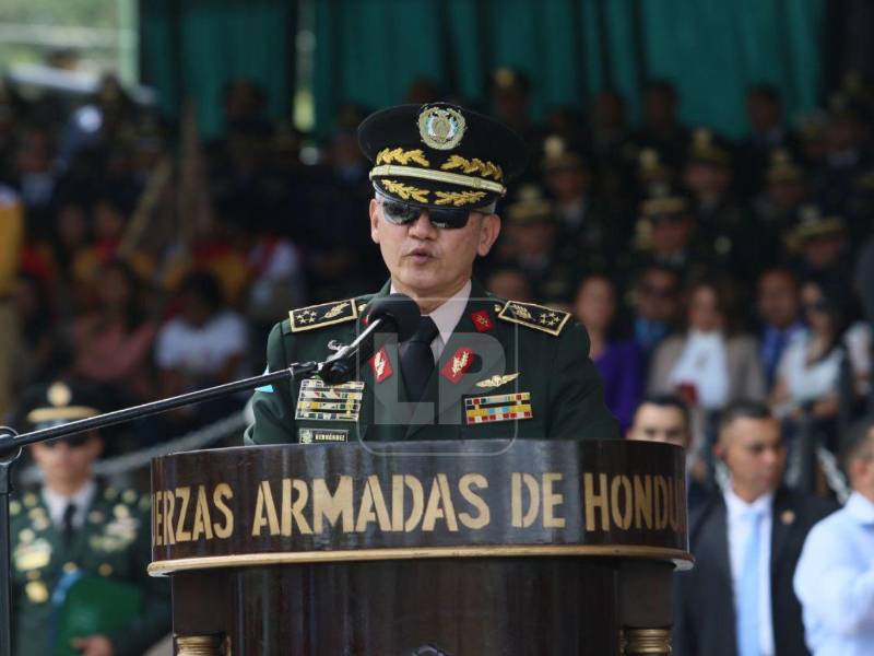 Roosevelt Hernández durante su discurso este jueves en la ceremonia de traspaso de mando.