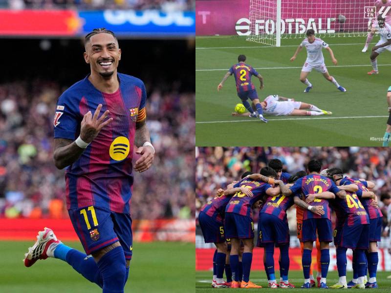 El FC Barcelona logró una contundente victoria ante el Sevilla FC en la jornada 28 de <b>LaLiga</b>, marcada por un penal polémico y un espectáculo individual de Raphinha, quien se lució con un triplete que sentenció el encuentro y confirmó el dominio del equipo culé.