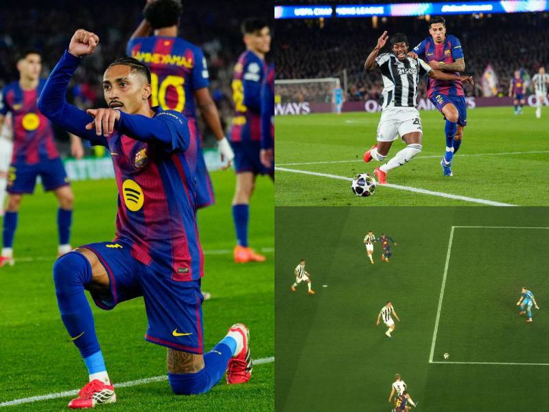 Barcelona arrolla la Champions, penal no pitado al Newcastle y show de Raphinha