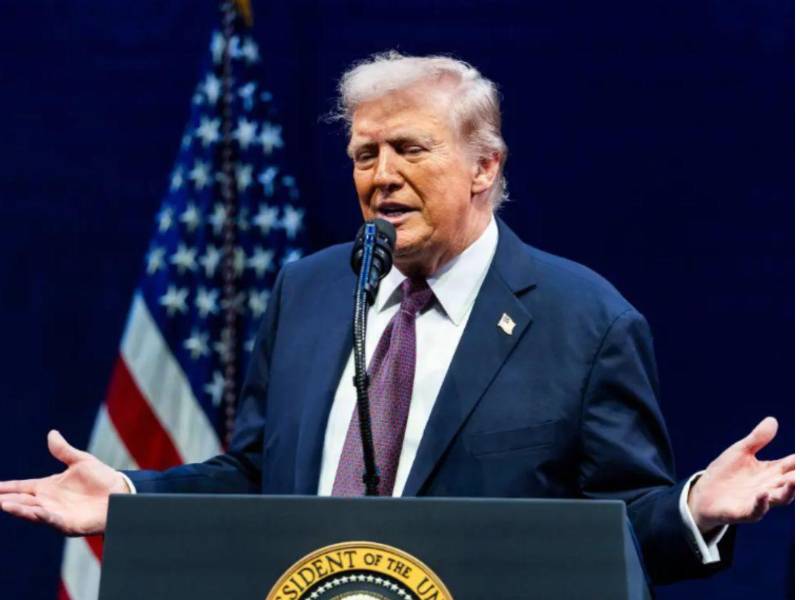 El presidente de Estados Unidos, Donald Trump, durante un discurso oficial. Fotografía: EFE