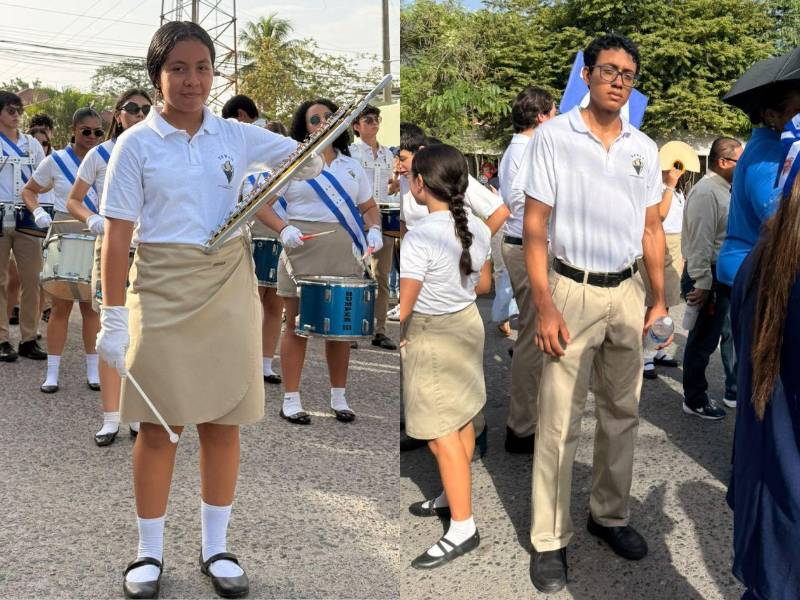 Los instrumentos de percusión y viento acompañaron a los estudiantes de Seran School.