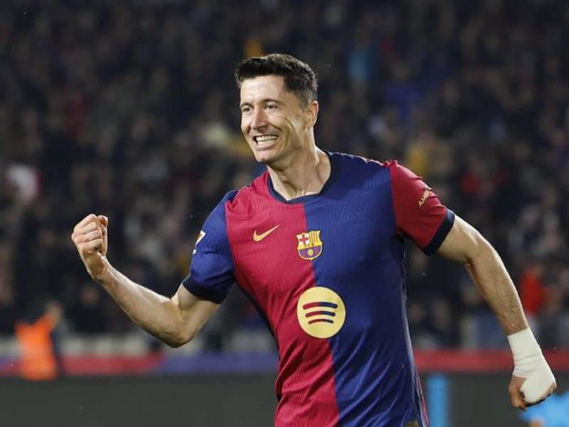 Robert Lewandowski se encargó de marcar el último gol del Barcelona.