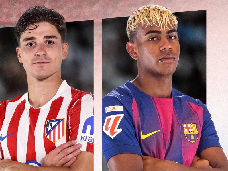Julián Álvarez por Atlético de Madrid y Lamine Yamal en Barcelona, referentes en la zona ofensiva.