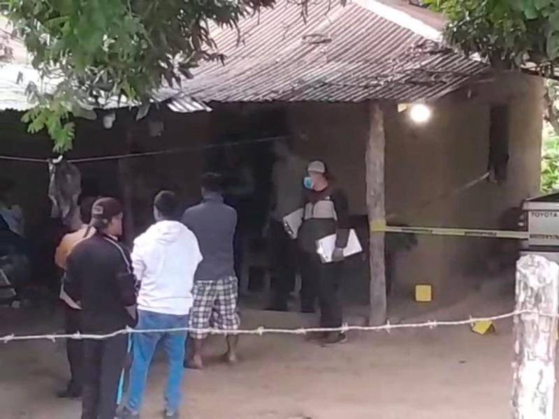 Vivienda en la que ocurrió el triple crimen en Tejeras, Olanchito, Yoro.