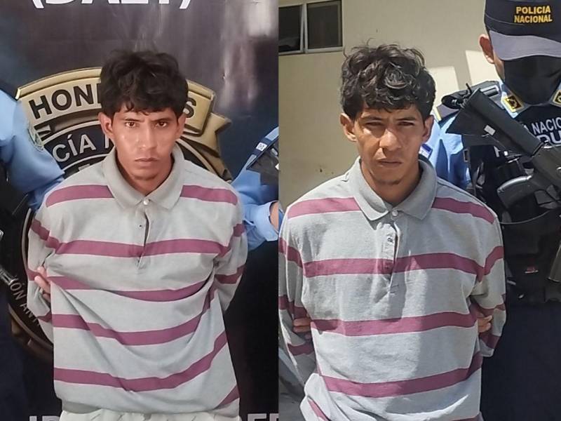 Fotografías del detenido, Josué Miguel Garay Martínez, después de la detención.